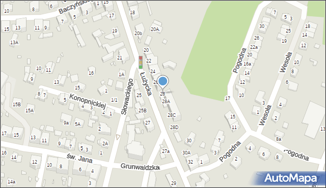 Zgorzelec, Łużycka, 28, mapa Zgorzelec