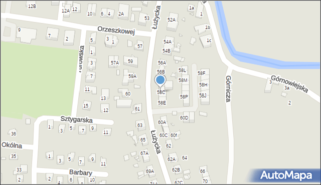 Zgorzelec, Łużycka, 58C, mapa Zgorzelec