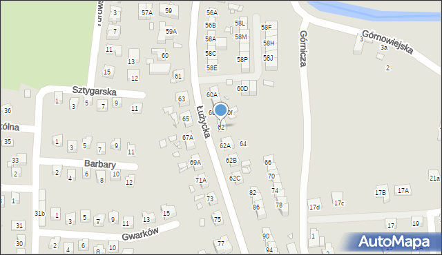 Zgorzelec, Łużycka, 62, mapa Zgorzelec