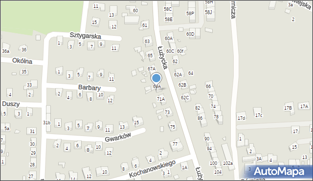 Zgorzelec, Łużycka, 69B, mapa Zgorzelec