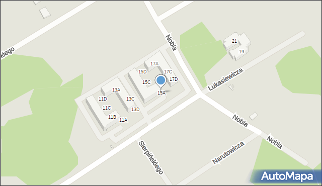 Zielona Góra, Łukasiewicza Ignacego, 15A, mapa Zielona Góra