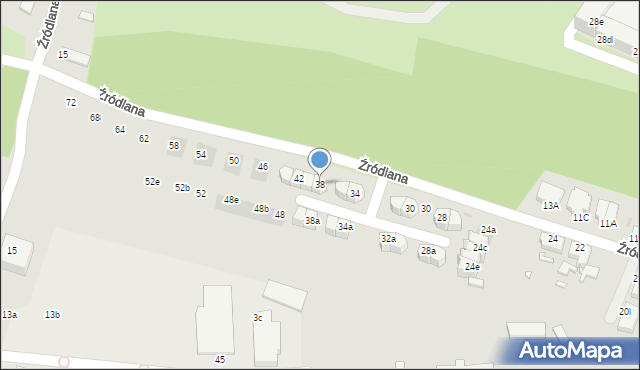 Zielona Góra, Ludowa, 38, mapa Zielona Góra