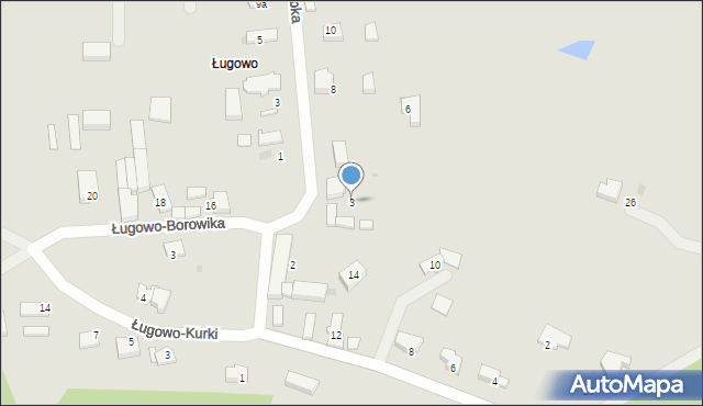 Zielona Góra, Ługowo, 3, mapa Zielona Góra