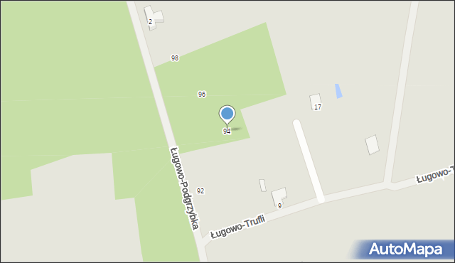 Zielona Góra, Ługowo, 94, mapa Zielona Góra