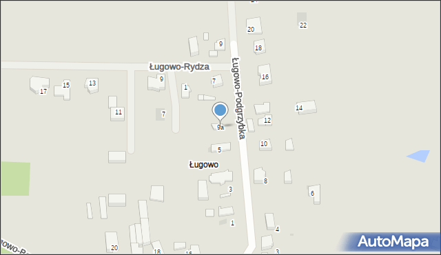 Zielona Góra, Ługowo, 9a, mapa Zielona Góra