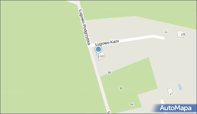 Zielona Góra, Ługowo-Kani, 2, mapa Zielona Góra