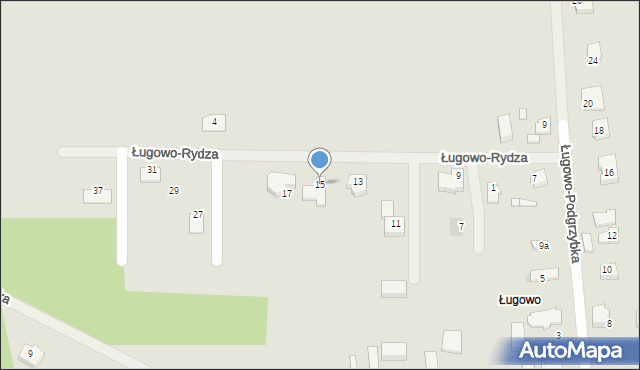 Zielona Góra, Ługowo-Rydza, 15, mapa Zielona Góra