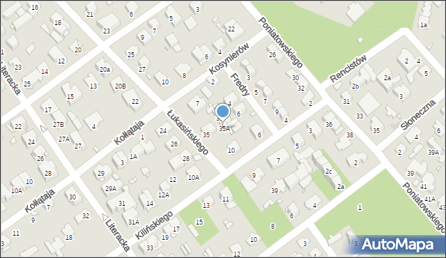 Zielonka, Łukasińskiego Waleriana, mjr., 35A, mapa Zielonka