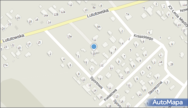 Złoczew, Lututowska, 13, mapa Złoczew