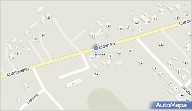Złoczew, Lututowska, 23, mapa Złoczew