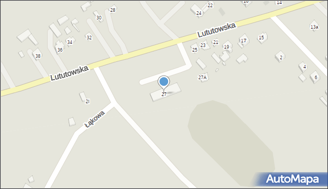Złoczew, Lututowska, 27, mapa Złoczew