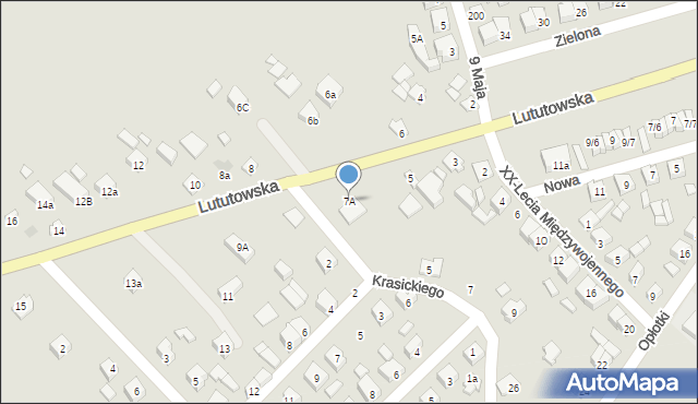 Złoczew, Lututowska, 7A, mapa Złoczew