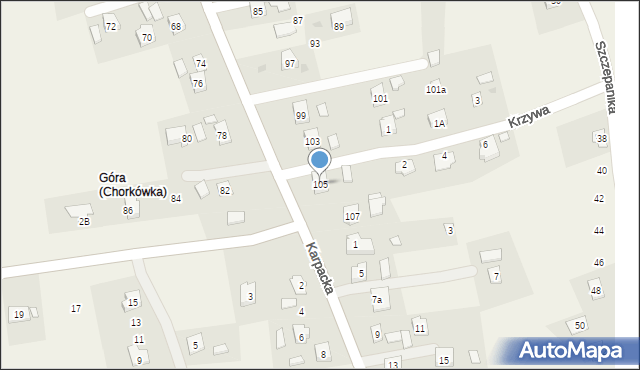 Zręcin, Łukasiewicza, 105, mapa Zręcin