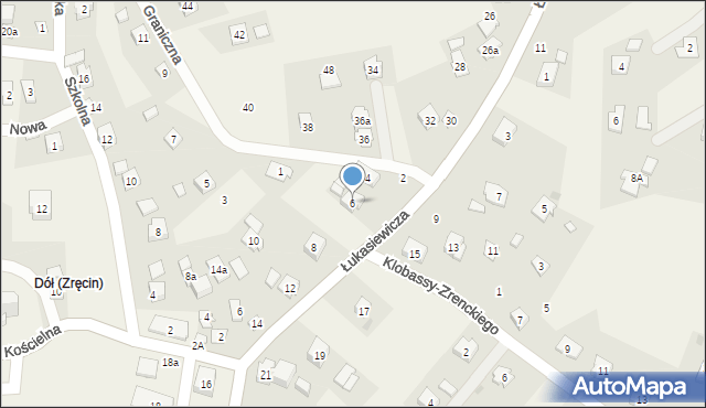 Zręcin, Łukasiewicza, 6, mapa Zręcin