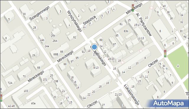 Żyrardów, Łukasińskiego Waleriana, mjr., 15, mapa Żyrardów