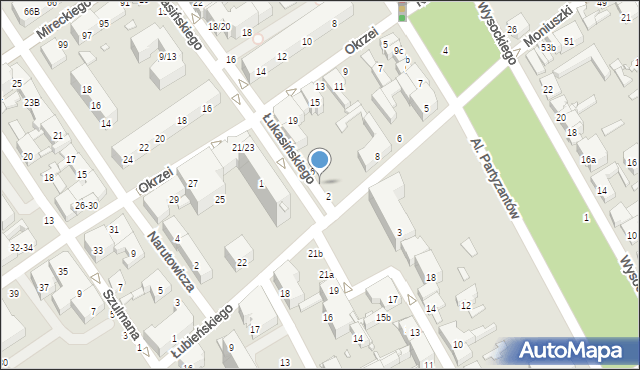 Żyrardów, Łukasińskiego Waleriana, mjr., 4, mapa Żyrardów