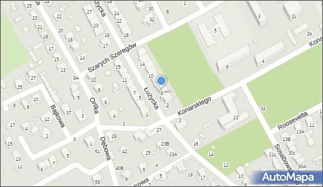 Żyrardów, Łużycka, 4, mapa Żyrardów