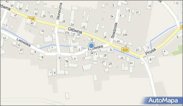 Branice, Lwowska, 1a, mapa Branice
