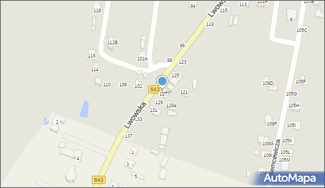 Chełm, Lwowska, 127, mapa Chełma