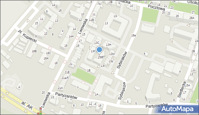 Chełm, Lwowska, 13W, mapa Chełma