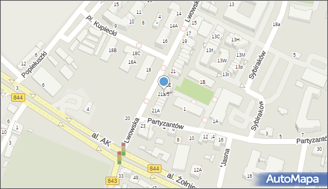 Chełm, Lwowska, 21a/5, mapa Chełma