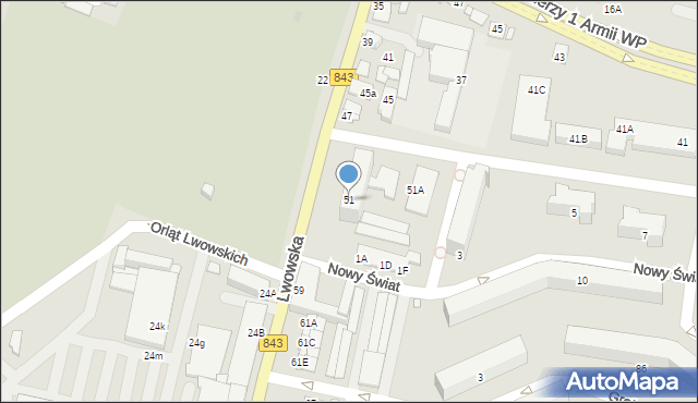 Chełm, Lwowska, 51, mapa Chełma