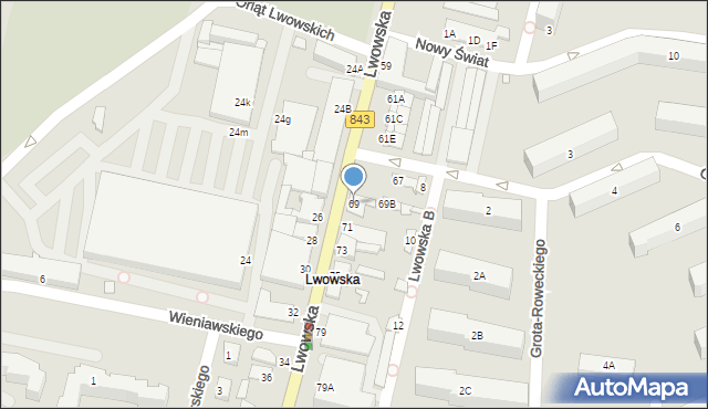 Chełm, Lwowska, 69, mapa Chełma