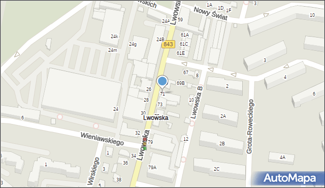 Chełm, Lwowska, 71, mapa Chełma