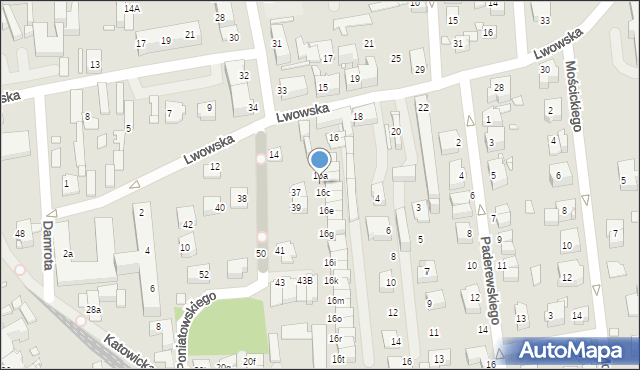 Chorzów, Lwowska, 16b, mapa Chorzów