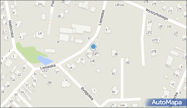 Częstochowa, Lwowska, 11A, mapa Częstochowy
