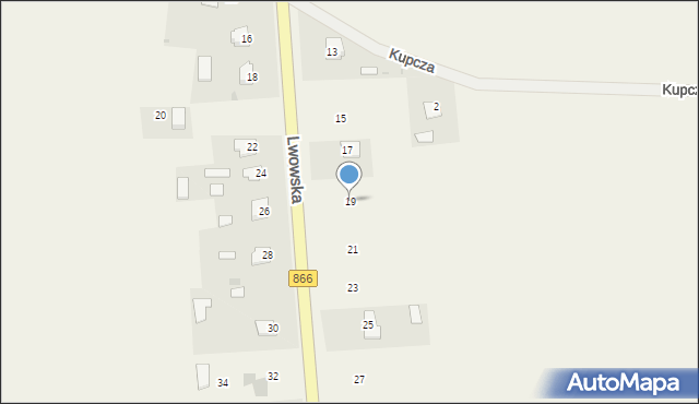 Dachnów, Lwowska, 19, mapa Dachnów