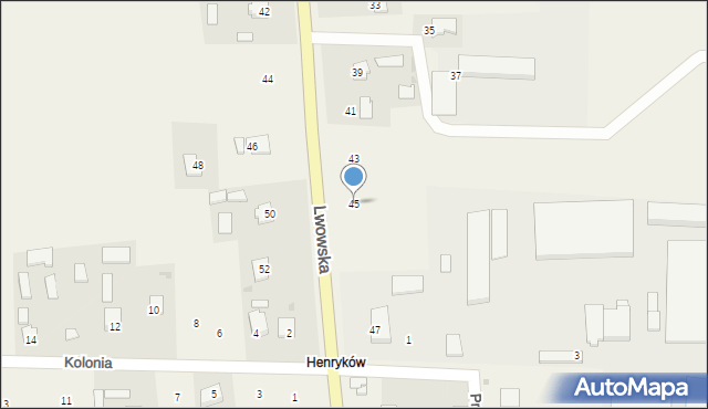 Dachnów, Lwowska, 45, mapa Dachnów