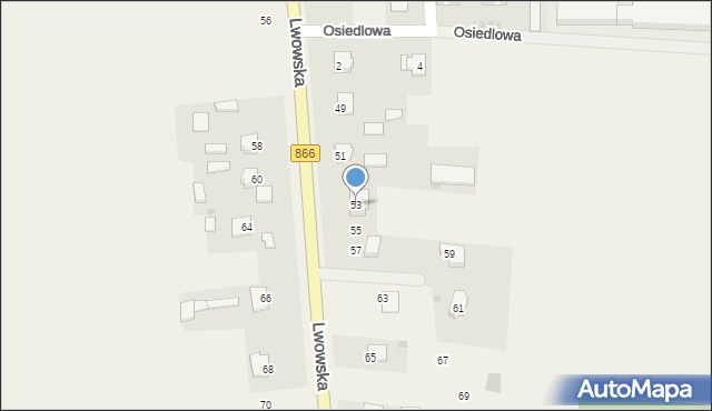 Dachnów, Lwowska, 53, mapa Dachnów