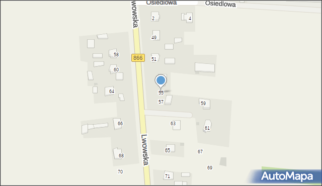 Dachnów, Lwowska, 55, mapa Dachnów