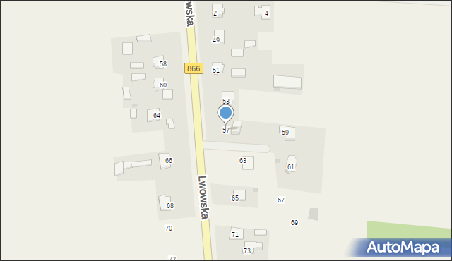 Dachnów, Lwowska, 57, mapa Dachnów