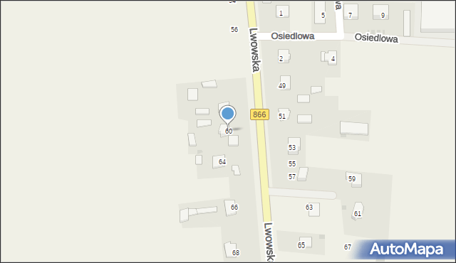 Dachnów, Lwowska, 60, mapa Dachnów