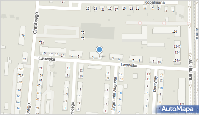 Gdańsk, Lwowska, 4, mapa Gdańska