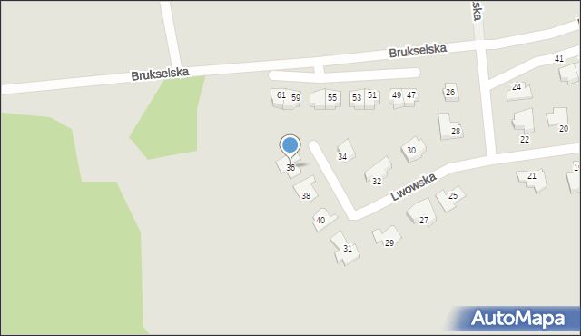 Gorzów Wielkopolski, Lwowska, 36, mapa Gorzów Wielkopolski