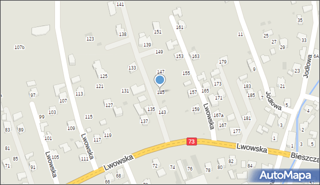 Jasło, Lwowska, 145, mapa Jasła