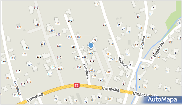 Jasło, Lwowska, 173, mapa Jasła