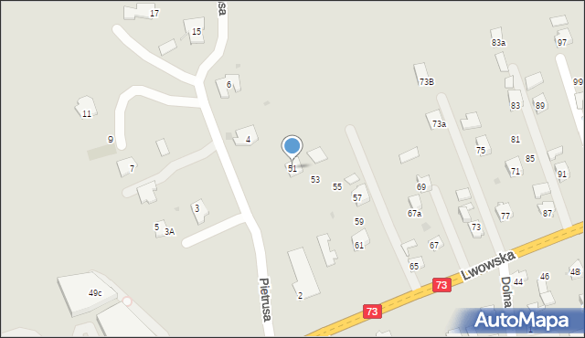 Jasło, Lwowska, 51, mapa Jasła