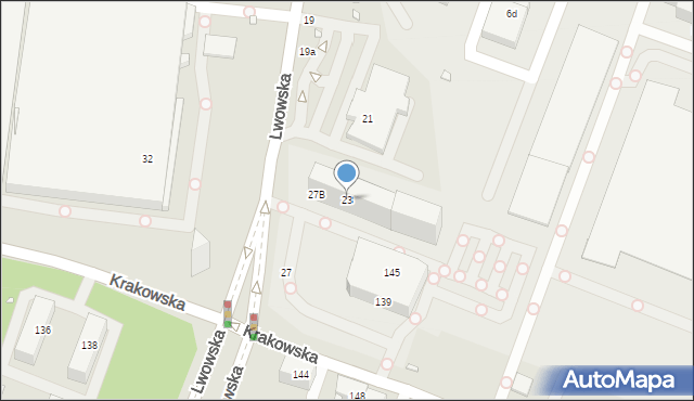 Katowice, Lwowska, 23, mapa Katowic