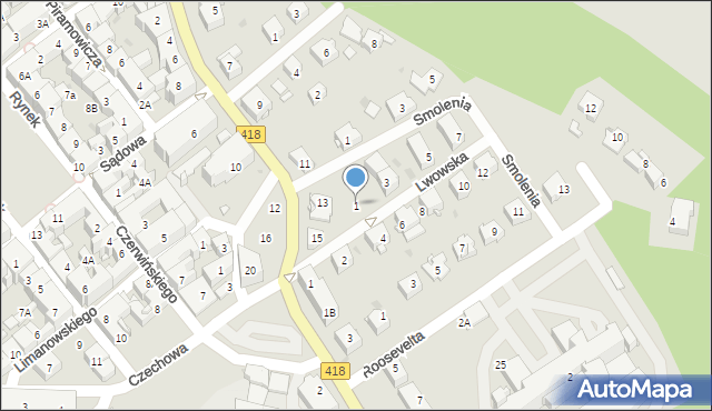 Kędzierzyn-Koźle, Lwowska, 1, mapa Kędzierzyna-Koźle