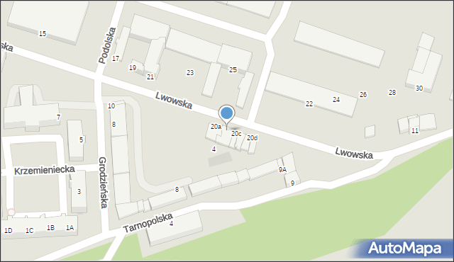 Kołobrzeg, Lwowska, 20b, mapa Kołobrzegu