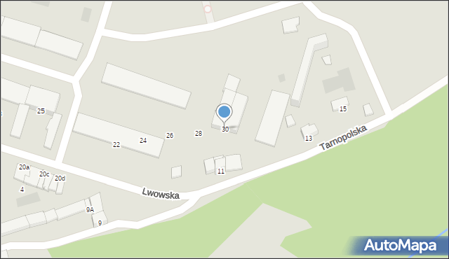 Kołobrzeg, Lwowska, 30, mapa Kołobrzegu