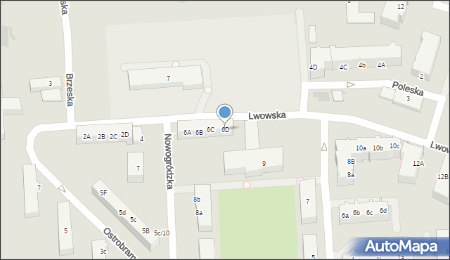 Kołobrzeg, Lwowska, 6D, mapa Kołobrzegu