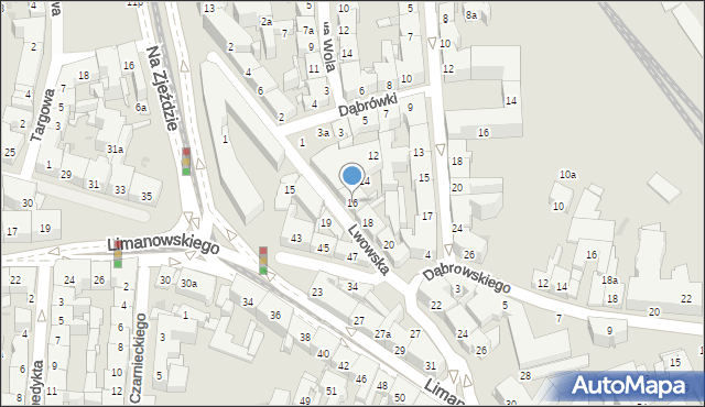 Kraków, Lwowska, 16, mapa Krakowa