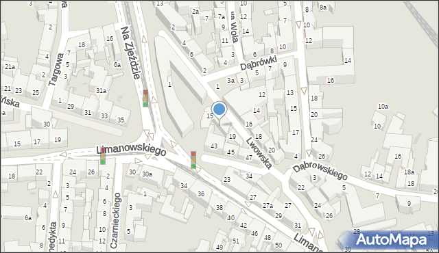 Kraków, Lwowska, 17, mapa Krakowa