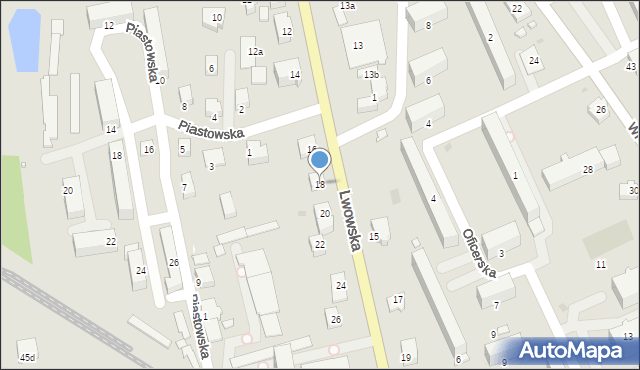 Krosno, Lwowska, 18, mapa Krosna