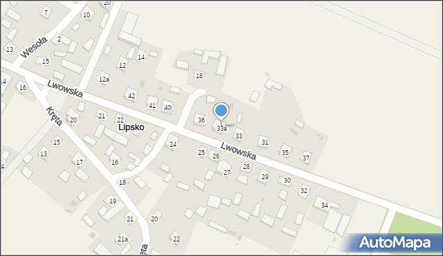 Lipsko, Lwowska, 33a, mapa Lipsko